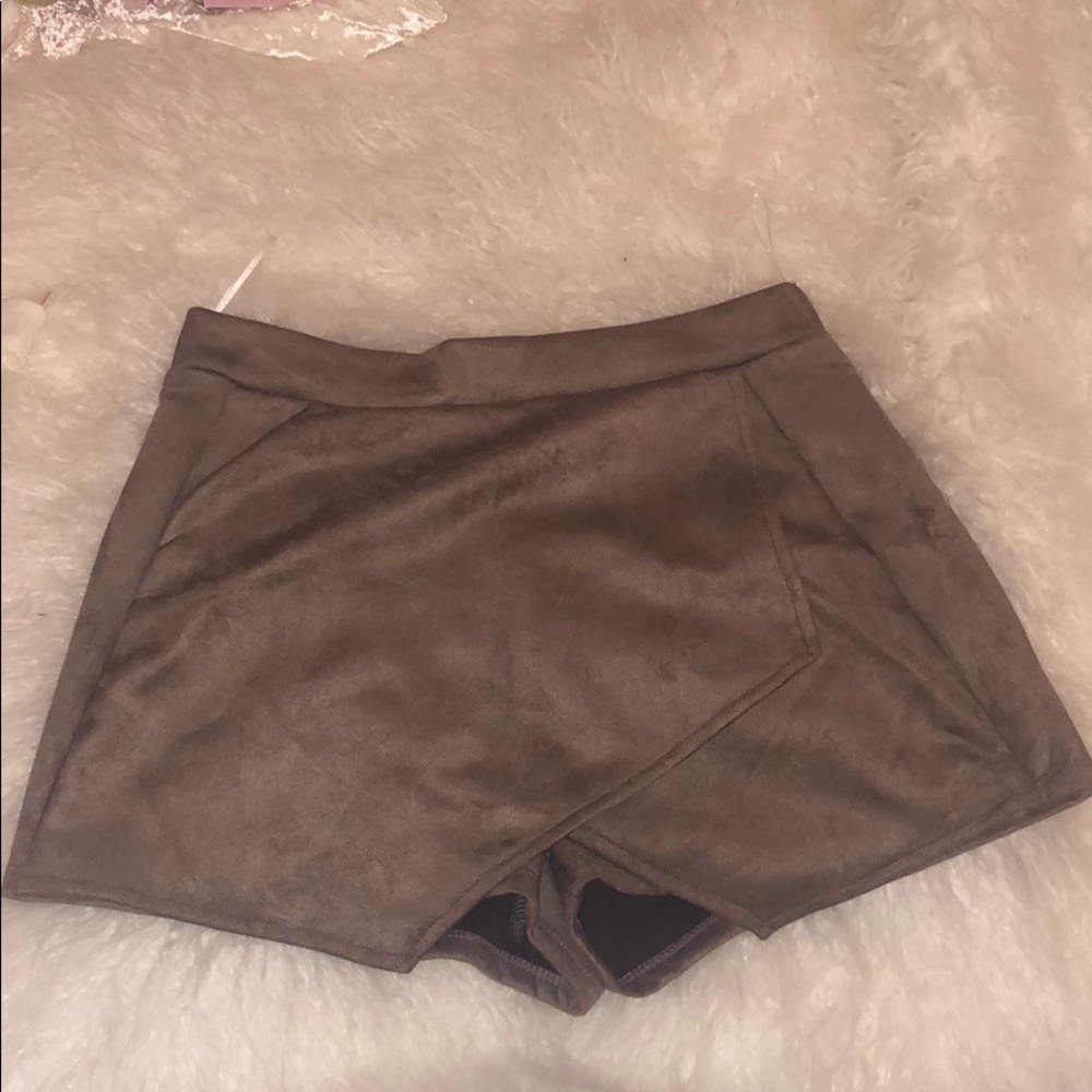 Cute Nude Suede Skort